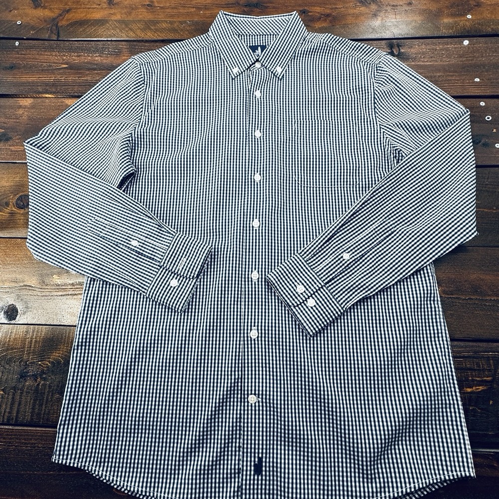 Johnnie O Button Prepformance Blue Gingham Check Shirt Men's Large Preppy NEW - Picture 3 of 12